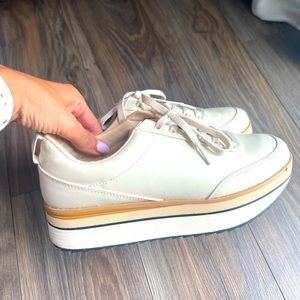 Zara women wedge shoes beige